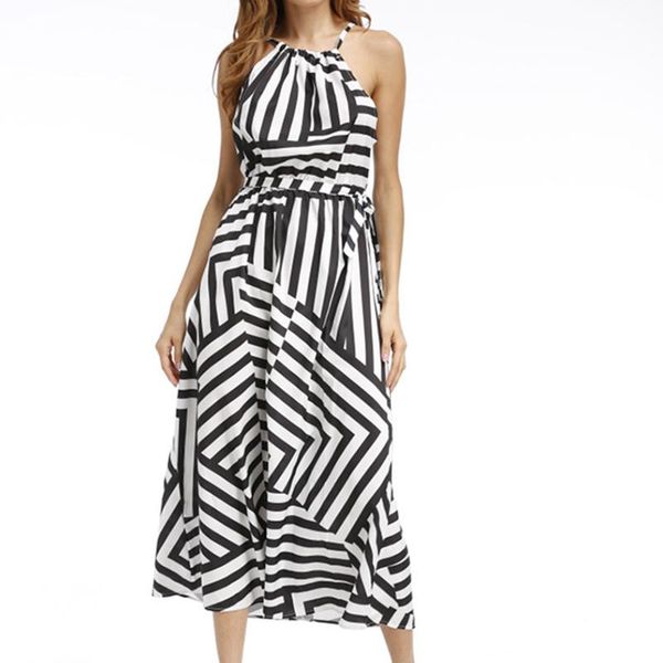 casual dresses women boho striped sleeveless maxi long beach style strap sundress vestidos for female, Black;gray
casual dresses women boho striped sleeveless maxi long beach style strap sundress vestidos for female, Black;gray