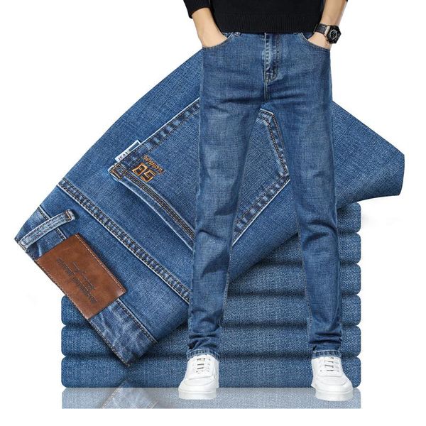 men's jeans 2021 autumn winter business straight loose casual stretch denim trousers male high-end brand regular fit pants, Blue
men's jeans 2021 autumn winter business straight loose casual stretch denim trousers male high-end brand regular fit pants, Blue