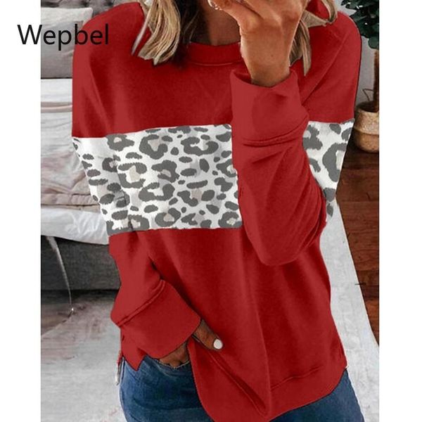 women's hoodies & sweatshirts wepbel spring casual leopard print contrast color women o-neck long sleeve sweatshirt outwear, Black
women's hoodies & sweatshirts wepbel spring casual leopard print contrast color women o-neck long sleeve sweatshirt outwear, Black
