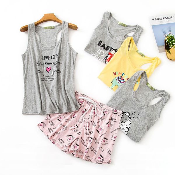 summer sweet 60% cotton sleeveless shorts pajama sets women sleepwear korea cute cartoon o-ne shorts sleepwear women pyjamas, Black;red
summer sweet 60% cotton sleeveless shorts pajama sets women sleepwear korea cute cartoon o-ne shorts sleepwear women pyjamas, Black;red