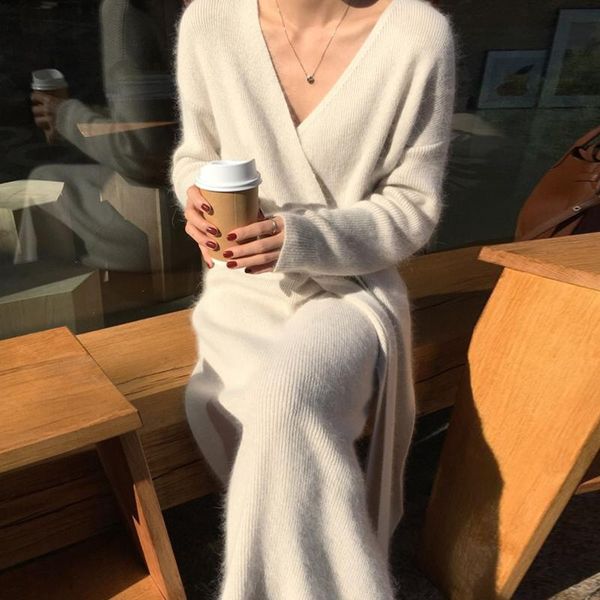 casual dresses zcsmll korean spring autumn elegant v-neck cross side straps waist loose solid color knee-high knitted dress women, Black;gray
casual dresses zcsmll korean spring autumn elegant v-neck cross side straps waist loose solid color knee-high knitted dress women, Black;gray