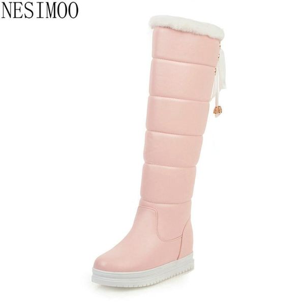 boots nesimoo 2021 pu leather lace up knee high winter casual round toe snow wedge heel keep warm women shoes size 34-43, Black
boots nesimoo 2021 pu leather lace up knee high winter casual round toe snow wedge heel keep warm women shoes size 34-43, Black