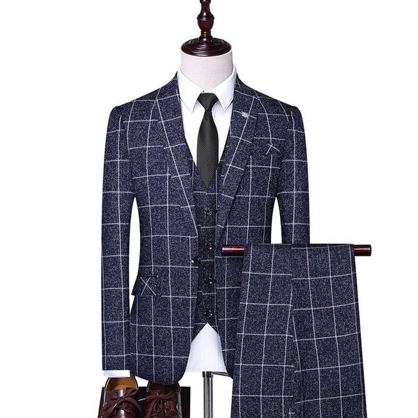 men's suits & blazers british mens style 3-piece suit business casual banquet luxury tuxedo (jacket + vest pants brand, White;black
men's suits & blazers british mens style 3-piece suit business casual banquet luxury tuxedo (jacket + vest pants brand, White;black