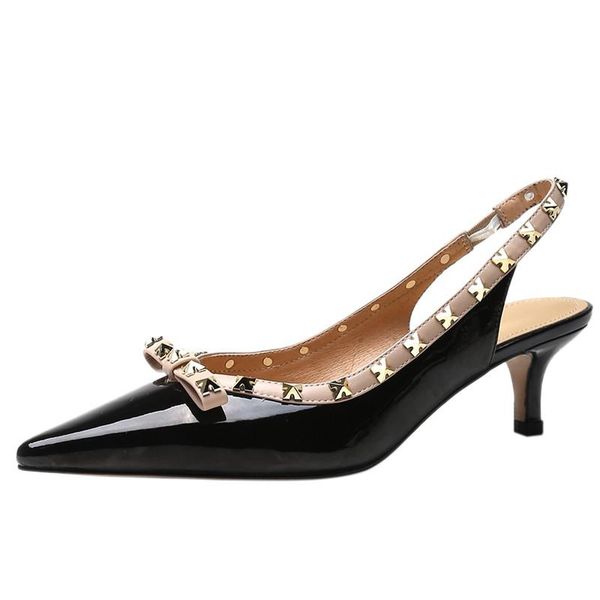 sandals ladies 2021 patent leather rivets green color high heels pointed buckle closed toe women summer 5cm, Black
sandals ladies 2021 patent leather rivets green color high heels pointed buckle closed toe women summer 5cm, Black