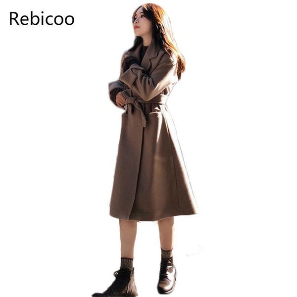 women's wool & blends suit collar woolen coat female long korean overcoat autumn winter double-sided blazer elegant blend jacket, Black
women's wool & blends suit collar woolen coat female long korean overcoat autumn winter double-sided blazer elegant blend jacket, Black