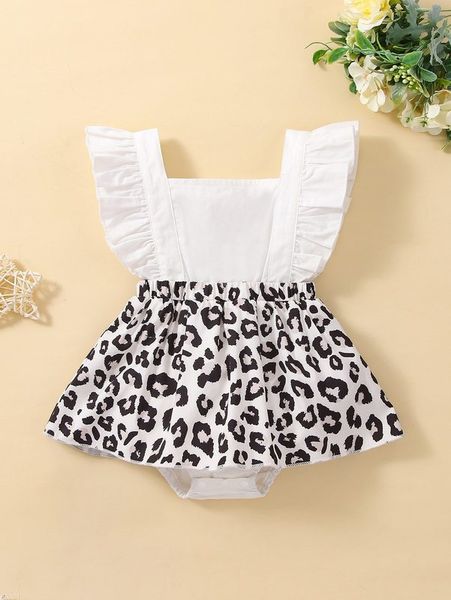 baby leopard print ruffle trim square neck combo bodysuit dress she, Red;yellow
baby leopard print ruffle trim square neck combo bodysuit dress she, Red;yellow