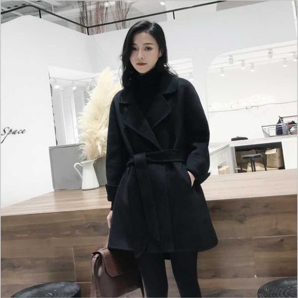 women's wool & blends autumn coat fashion woolen korean type female winter jackets outwear, Black
women's wool & blends autumn coat fashion woolen korean type female winter jackets outwear, Black