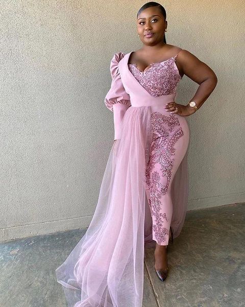 pink jumpsuit pls size evening dresses pantsuit one shoulder sequined appliques prom dress robes de soirée formal party gown, Black
pink jumpsuit pls size evening dresses pantsuit one shoulder sequined appliques prom dress robes de soirée formal party gown, Black