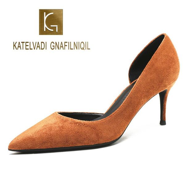 dress shoes katelvadi 6.5cm high heels women pumps brown flock side opening party wedding k-365, Black
dress shoes katelvadi 6.5cm high heels women pumps brown flock side opening party wedding k-365, Black