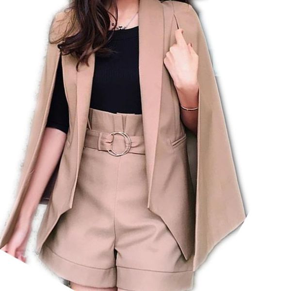 women's suits & blazers ol suit 2 piece cape coat female leisure, White;black
women's suits & blazers ol suit 2 piece cape coat female leisure, White;black