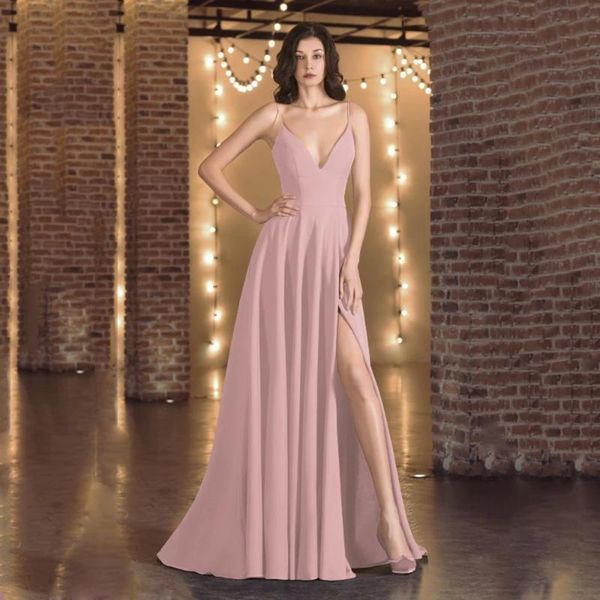 party dresses blush pink satin fitted prom dress spaghetti straps v neck backless evening gowns high slit vestido de noche, White;black
party dresses blush pink satin fitted prom dress spaghetti straps v neck backless evening gowns high slit vestido de noche, White;black