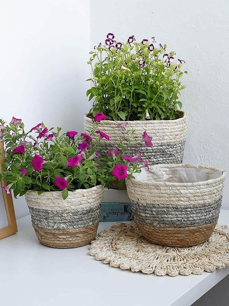 storage baskets 3pcs woven planter basket handmade plant pot versatile flower for home decor
storage baskets 3pcs woven planter basket handmade plant pot versatile flower for home decor