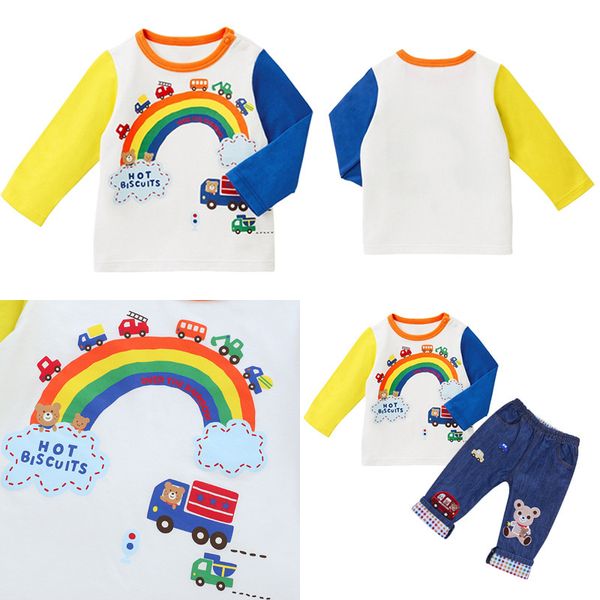 2021 miki new children's spring boys and girls cartoon car rainbow long sleeve t-shirt, Black;white
2021 miki new children's spring boys and girls cartoon car rainbow long sleeve t-shirt, Black;white