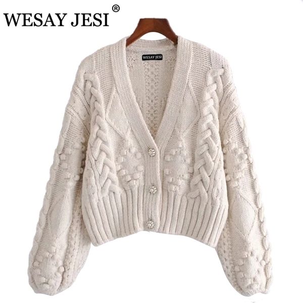 wesay jesi women's spring knitted cardigan women sweater thick loose lantern sleeve pearl button short sweet and lazy style 211021, White;black
wesay jesi women's spring knitted cardigan women sweater thick loose lantern sleeve pearl button short sweet and lazy style 211021, White;black