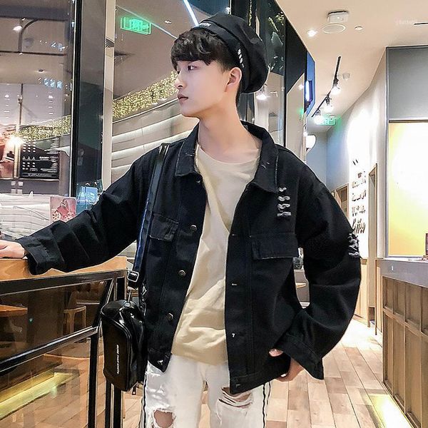 men's jackets autumn denim jacket men fashion wash retro tear hole bomber jacketman streetwear hip hop coat trend wild male clothes m-2, Black;brown
men's jackets autumn denim jacket men fashion wash retro tear hole bomber jacketman streetwear hip hop coat trend wild male clothes m-2, Black;brown
