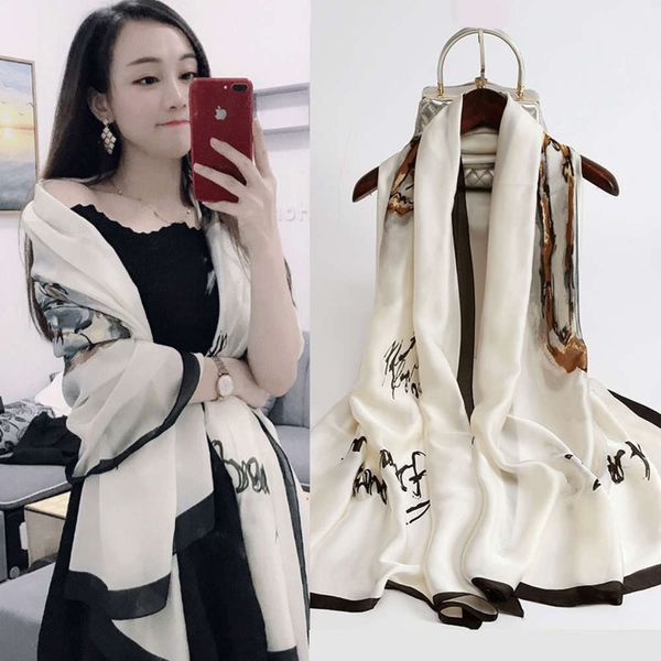 designer spring and summer new printing mulberry direct seeding silk sunscreen shawl women's scarf, Blue;black
designer spring and summer new printing mulberry direct seeding silk sunscreen shawl women's scarf, Blue;black
