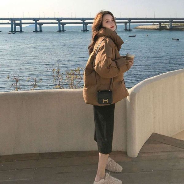 season cotton padded clothes version loose short down small student bread jacket, Black;white
season cotton padded clothes version loose short down small student bread jacket, Black;white