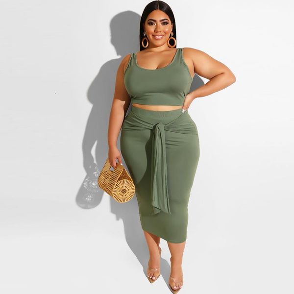 plus size summer two piece sets solid spaghetti strap crop and bodycon belt skirts women clothing casual suits outfits, Gray
plus size summer two piece sets solid spaghetti strap crop and bodycon belt skirts women clothing casual suits outfits, Gray