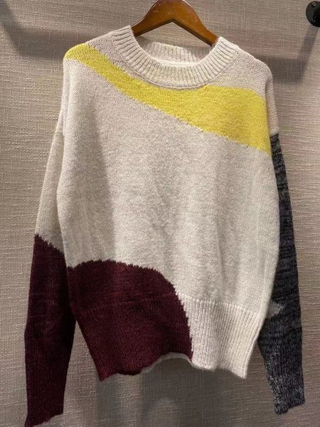 2021 autumn and winter new round neck pullover knitted color matching loose sweater women 8dew, White;black
2021 autumn and winter new round neck pullover knitted color matching loose sweater women 8dew, White;black