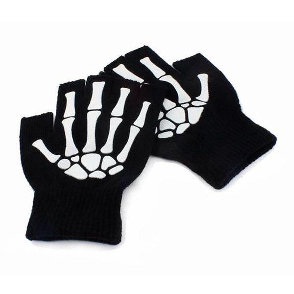 cycling gloves halloween skeleton skull half finger glow in the dark fingerless stretch knitted winter mittens for children, Black
cycling gloves halloween skeleton skull half finger glow in the dark fingerless stretch knitted winter mittens for children, Black