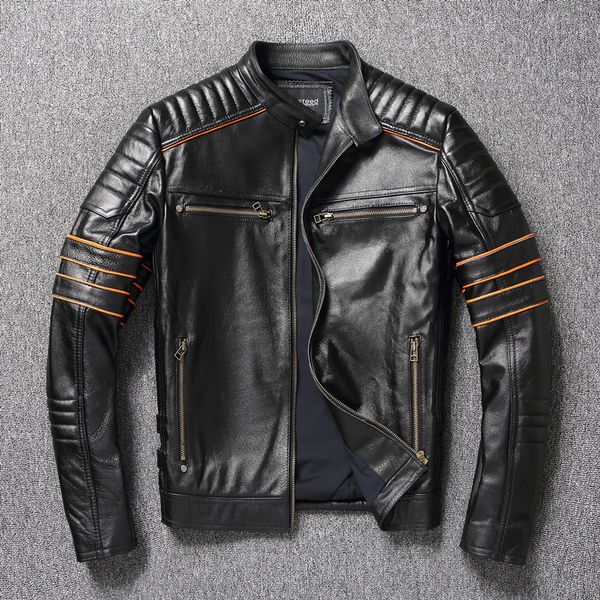 skull embroidery mens first layer cowhide leather jacket motorcycle slim oversize coat, Black
skull embroidery mens first layer cowhide leather jacket motorcycle slim oversize coat, Black
