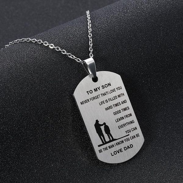 pendant necklaces fashion to my son for stainless steel love dad/mum jewelry birthday present, Silver
pendant necklaces fashion to my son for stainless steel love dad/mum jewelry birthday present, Silver