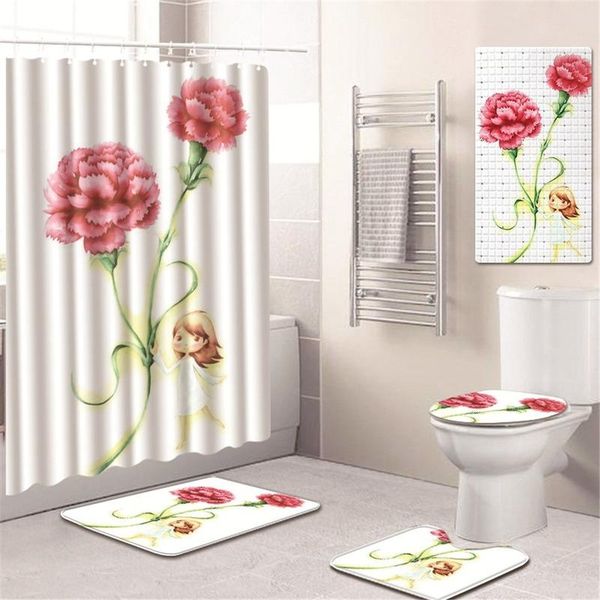 bath mats flower & pattern shower curtain bathroom mat toilet cover non-slip kitchen pad five-piece carpet set
bath mats flower & pattern shower curtain bathroom mat toilet cover non-slip kitchen pad five-piece carpet set