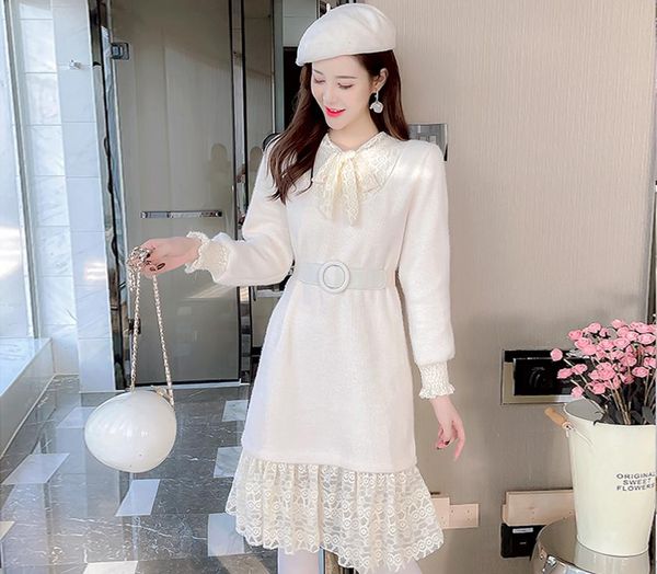 casual dresses autumn knitting women long sleeve korea style design a-line patchwork lace bow belt elegant sweet dress vestidos, Black;gray
casual dresses autumn knitting women long sleeve korea style design a-line patchwork lace bow belt elegant sweet dress vestidos, Black;gray