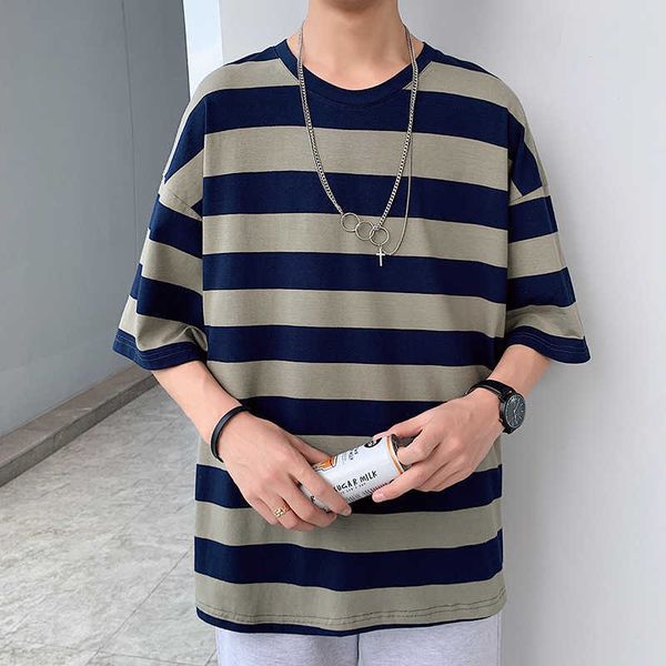 men's short t-shirt round neck striped clothes summer 2021 korean fashion brand cotton half sleeve t-shirt men's bottom shirt, White;black
men's short t-shirt round neck striped clothes summer 2021 korean fashion brand cotton half sleeve t-shirt men's bottom shirt, White;black