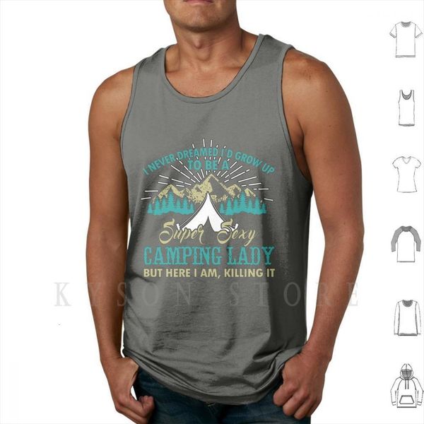 super camping lady tank vest sleeveless ladies friends, White;black
super camping lady tank vest sleeveless ladies friends, White;black