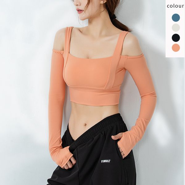 yoga tights long sleeve off shoulder sports women's gym running t-shirt, Gray
yoga tights long sleeve off shoulder sports women's gym running t-shirt, Gray