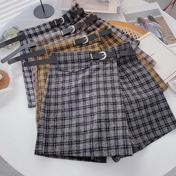 women's shorts women fashion vintage ladies autumn winter korean high waist a-line design plaid female casual streetwear, White;black
women's shorts women fashion vintage ladies autumn winter korean high waist a-line design plaid female casual streetwear, White;black