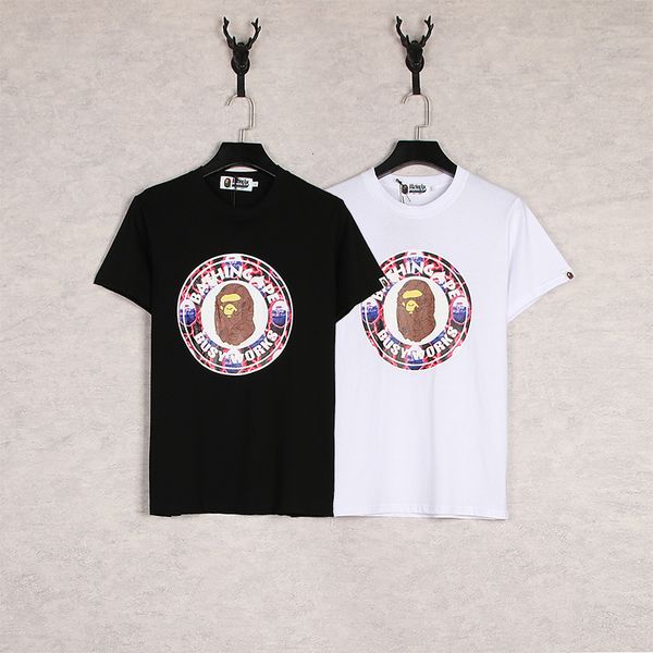 t shirt chao brand ape head casual collarless youth cartoon short sleeve cotton, White
t shirt chao brand ape head casual collarless youth cartoon short sleeve cotton, White