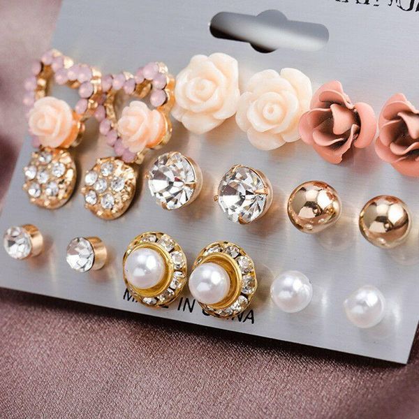 stud 6/9/12pairs women's earrings set pearl for women bohemian fashion jewelry 2021 geometric crystal heart, Golden;silver
stud 6/9/12pairs women's earrings set pearl for women bohemian fashion jewelry 2021 geometric crystal heart, Golden;silver