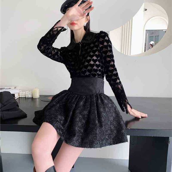 women's knits & tees peter pan collar blouse see through mesh long sleeve embroidered heart women bodycon ladies designer posv, White
women's knits & tees peter pan collar blouse see through mesh long sleeve embroidered heart women bodycon ladies designer posv, White