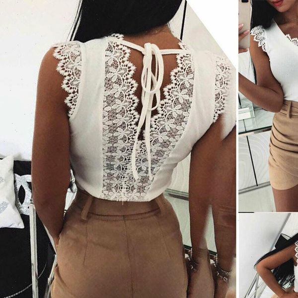 back v lace up women summer tank lace vest fashion camisole sleeveless casual t shirt, White
back v lace up women summer tank lace vest fashion camisole sleeveless casual t shirt, White