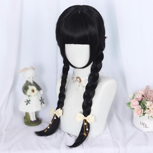synthetic wigs mcoser woman long black grey color straight hair lolita twist braid jk double ponytail simulation qi bangs wig
synthetic wigs mcoser woman long black grey color straight hair lolita twist braid jk double ponytail simulation qi bangs wig