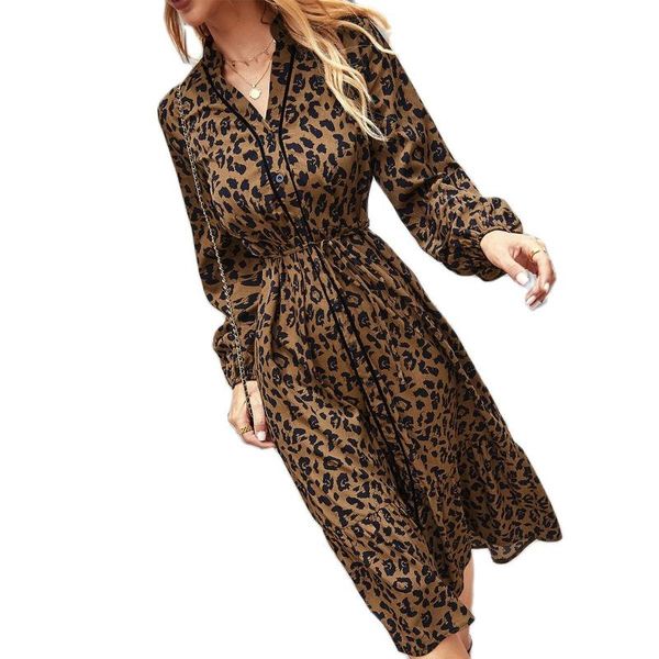 casual dresses 2022 fashion women long sleeve leopard dress autumn office ladies midi buttons up v neck elegant spring clothing robe, Black;gray
casual dresses 2022 fashion women long sleeve leopard dress autumn office ladies midi buttons up v neck elegant spring clothing robe, Black;gray