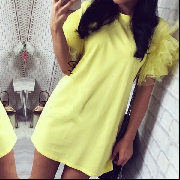 women ladies tulle frill puff short sleeve party t shirt dress summer casual slim club dress 2021 summer, Black;gray
women ladies tulle frill puff short sleeve party t shirt dress summer casual slim club dress 2021 summer, Black;gray