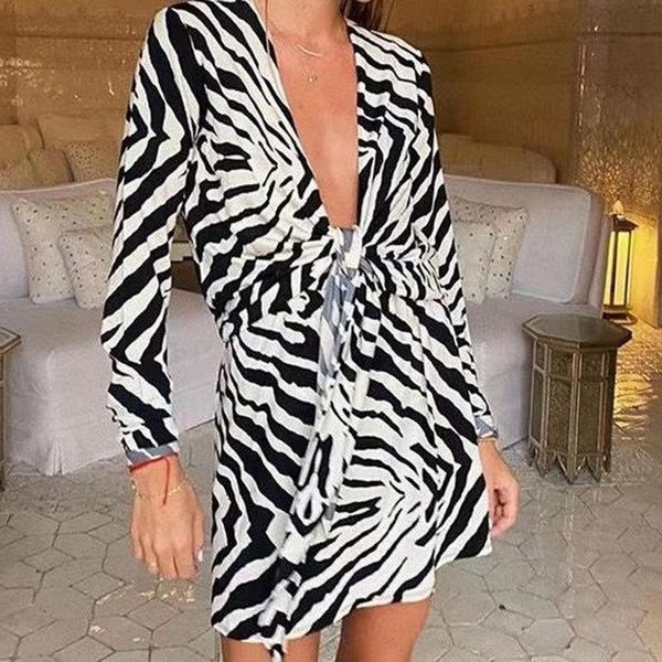 casual dresses zebra stripes bodycon dress long sleeve v neck fashion lace up high waist mini autumn women clothing club street, Black;gray
casual dresses zebra stripes bodycon dress long sleeve v neck fashion lace up high waist mini autumn women clothing club street, Black;gray