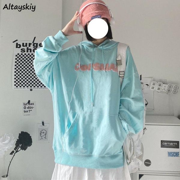 women's hoodies & sweatshirts women with hat fresh blue sweet girls letter embroidery loose students plus size s-3xl korean style fashi, Black
women's hoodies & sweatshirts women with hat fresh blue sweet girls letter embroidery loose students plus size s-3xl korean style fashi, Black