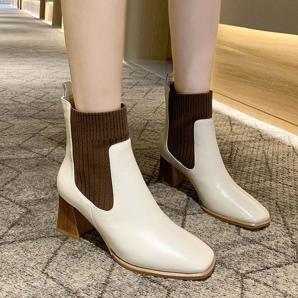 women ankle boots high heels black knitting booties 2021 winter woman dress shoes square toe stretch botas retro mujer 8555n
women ankle boots high heels black knitting booties 2021 winter woman dress shoes square toe stretch botas retro mujer 8555n