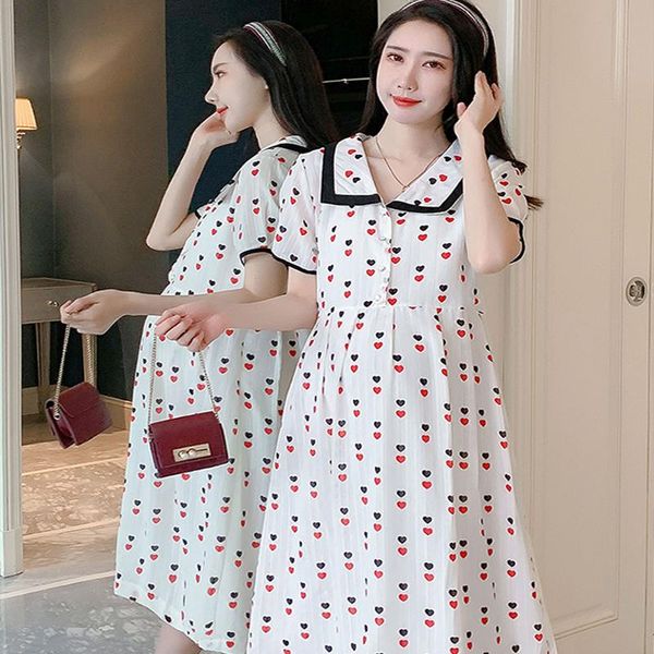 maternity dresses 2021 summer korean dress outdoor loose love pattern skirt over the knee all-match lb856, White
maternity dresses 2021 summer korean dress outdoor loose love pattern skirt over the knee all-match lb856, White