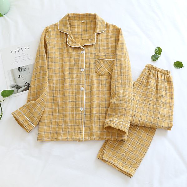 2021 new japanese spring autumn couples cotton pajamas suit auze four seasons can wear home clothes large size men and women 037r, Black;brown
2021 new japanese spring autumn couples cotton pajamas suit auze four seasons can wear home clothes large size men and women 037r, Black;brown