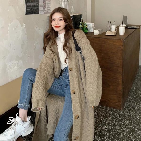 women's wool & blends spring and autumn fashion relaxed long knitted jacket cardigan bat sleeve solid color sweater a3, Black
women's wool & blends spring and autumn fashion relaxed long knitted jacket cardigan bat sleeve solid color sweater a3, Black