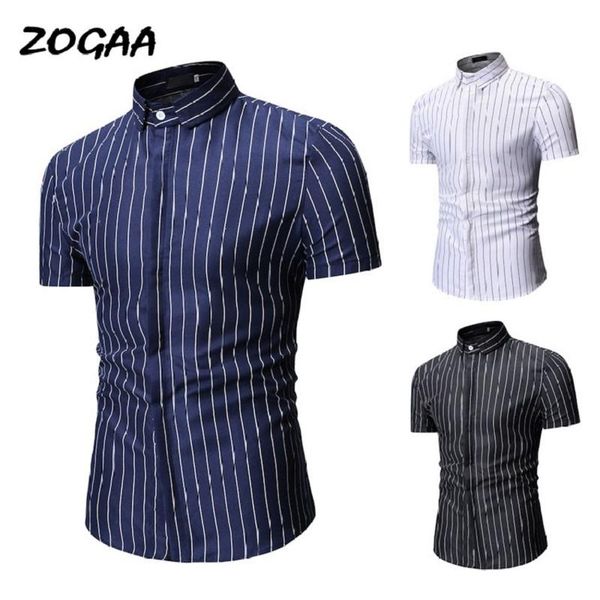 men's casual shirts zogaa night club shirt type personal vertical stripe hundred sets leisure collar short sleeve, White;black
men's casual shirts zogaa night club shirt type personal vertical stripe hundred sets leisure collar short sleeve, White;black