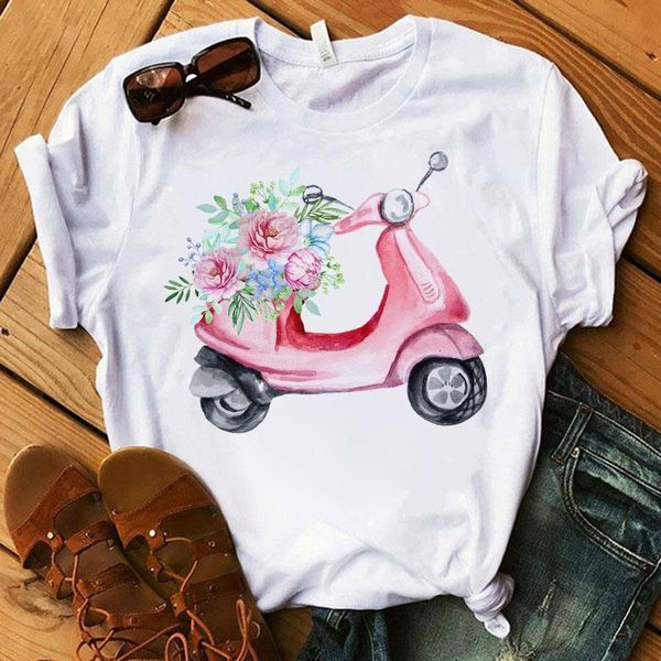 women t-shirt summer new floral locomotive harajuku printed casual t-shirt graphic o-neck girls cotton tee, White
women t-shirt summer new floral locomotive harajuku printed casual t-shirt graphic o-neck girls cotton tee, White