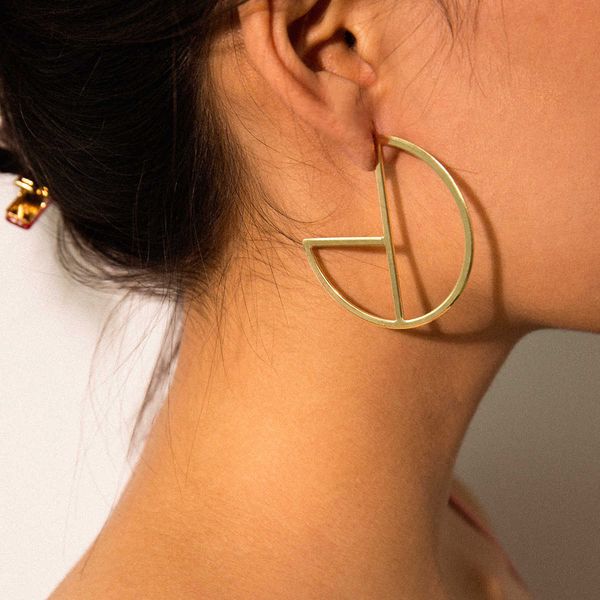 jewelry personality temperament women's geometry simple versatile semicircle hollow earrings, Silver
jewelry personality temperament women's geometry simple versatile semicircle hollow earrings, Silver