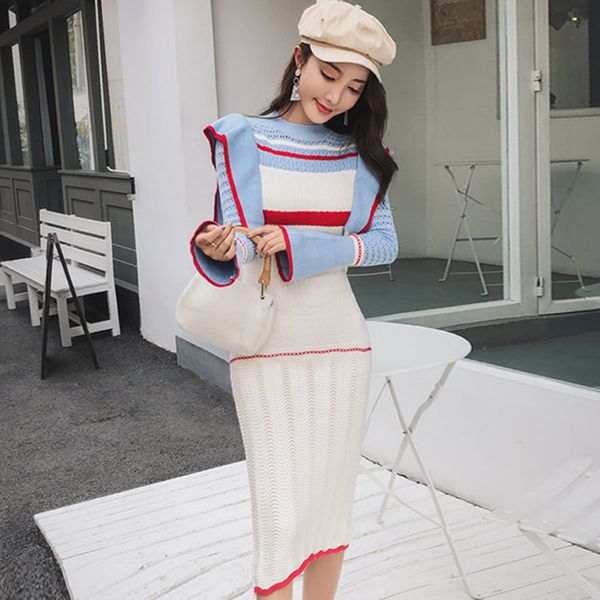new 2021 winter flare sleeve striped colorful women knitted cloth ruffles hollow out knee-length bodycon sweater dress lifq, Black;gray
new 2021 winter flare sleeve striped colorful women knitted cloth ruffles hollow out knee-length bodycon sweater dress lifq, Black;gray