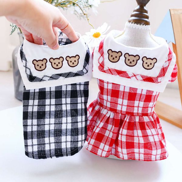 pet spring and summer new two leg shirt three bears student skirt couple dog plaid cloth
pet spring and summer new two leg shirt three bears student skirt couple dog plaid cloth